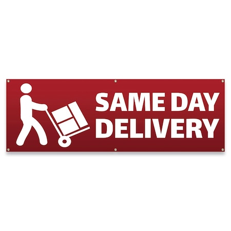 Signmission Same Day Delivery Banner Concession Stand Food Truck Single Sided B-72-30152